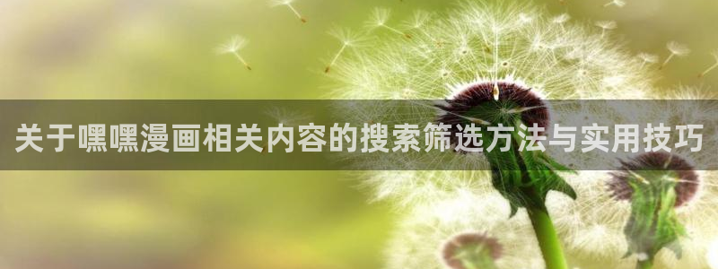 漫蛙漫画日漫推荐:关于嘿嘿漫画相关内容的搜索筛选方法与实用技巧